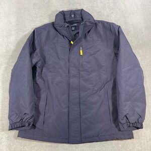 Lands End Mens Large Dark Gray Zip Up Full Zip Insulated Jacket